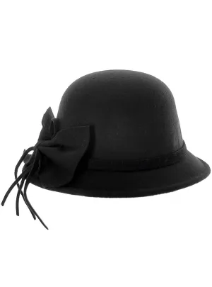 1920s Deluxe Womens Black Cloche Hat