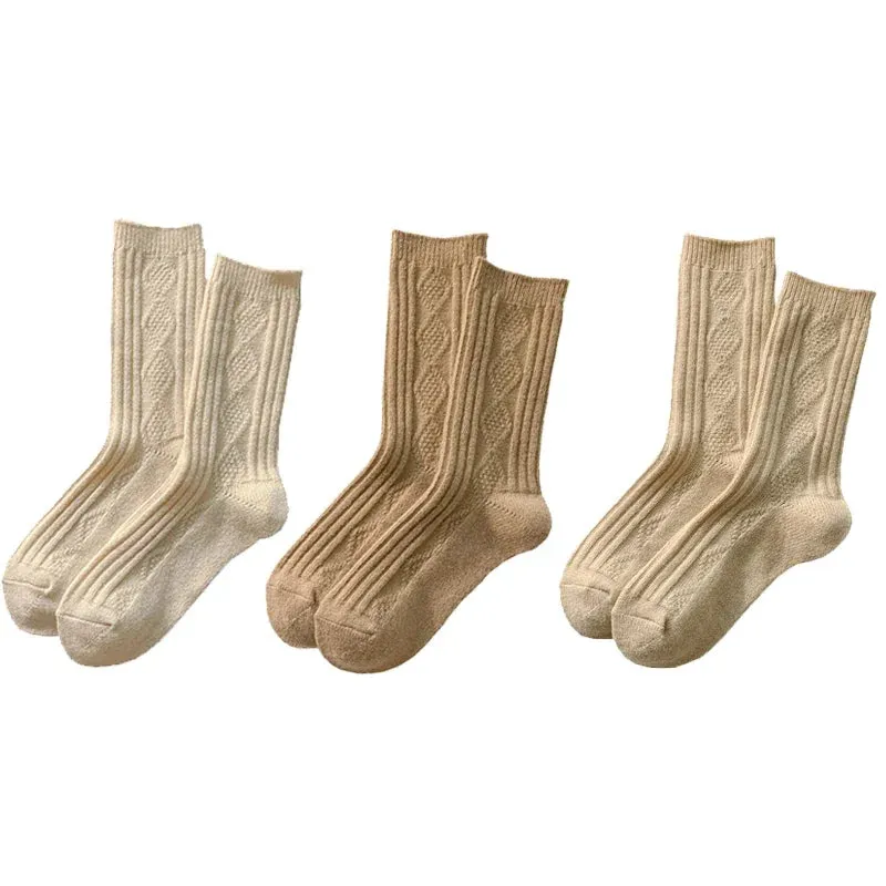 3 Pairs/Lot New Cashmere Wool Socks Women's Winter