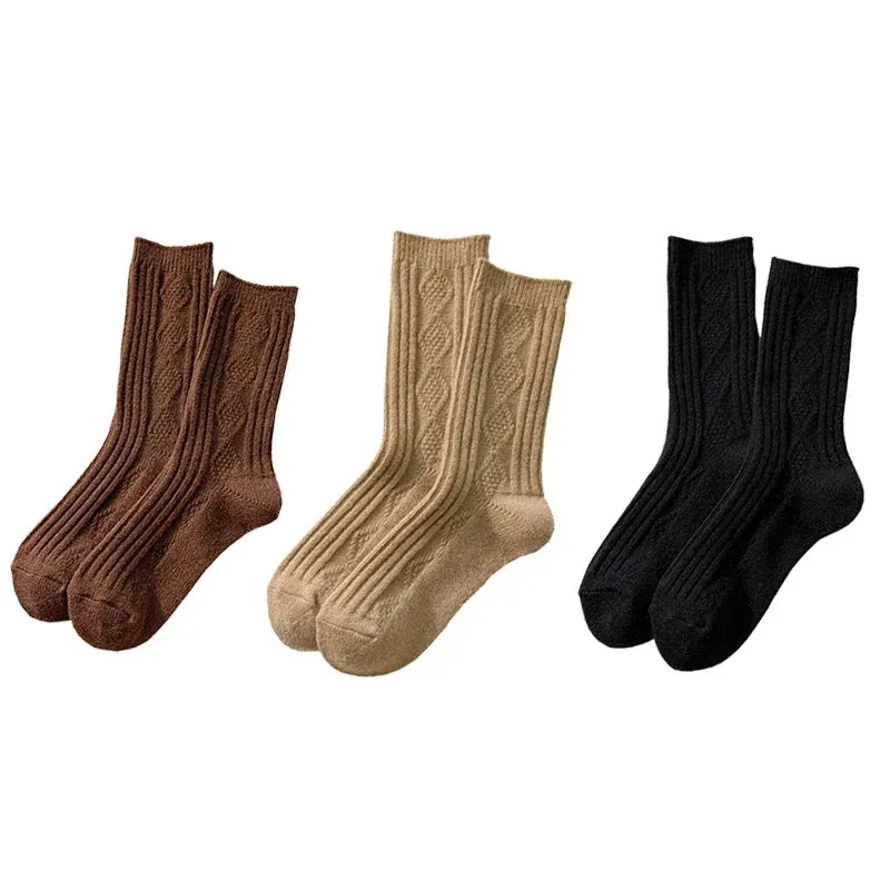 3 Pairs/Lot New Cashmere Wool Socks Women's Winter