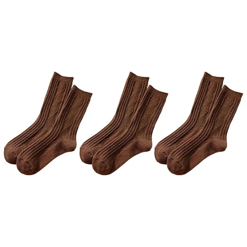 3 Pairs/Lot New Cashmere Wool Socks Women's Winter