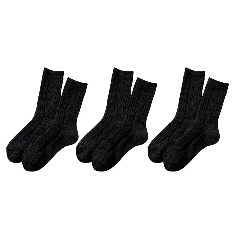 3 Pairs/Lot New Cashmere Wool Socks Women's Winter