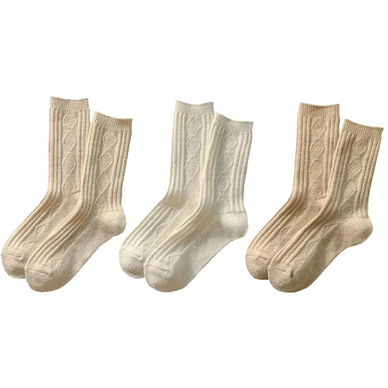 3 Pairs/Lot New Cashmere Wool Socks Women's Winter