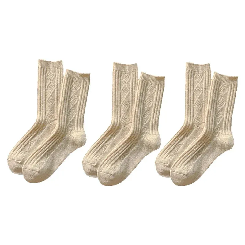 3 Pairs/Lot New Cashmere Wool Socks Women's Winter