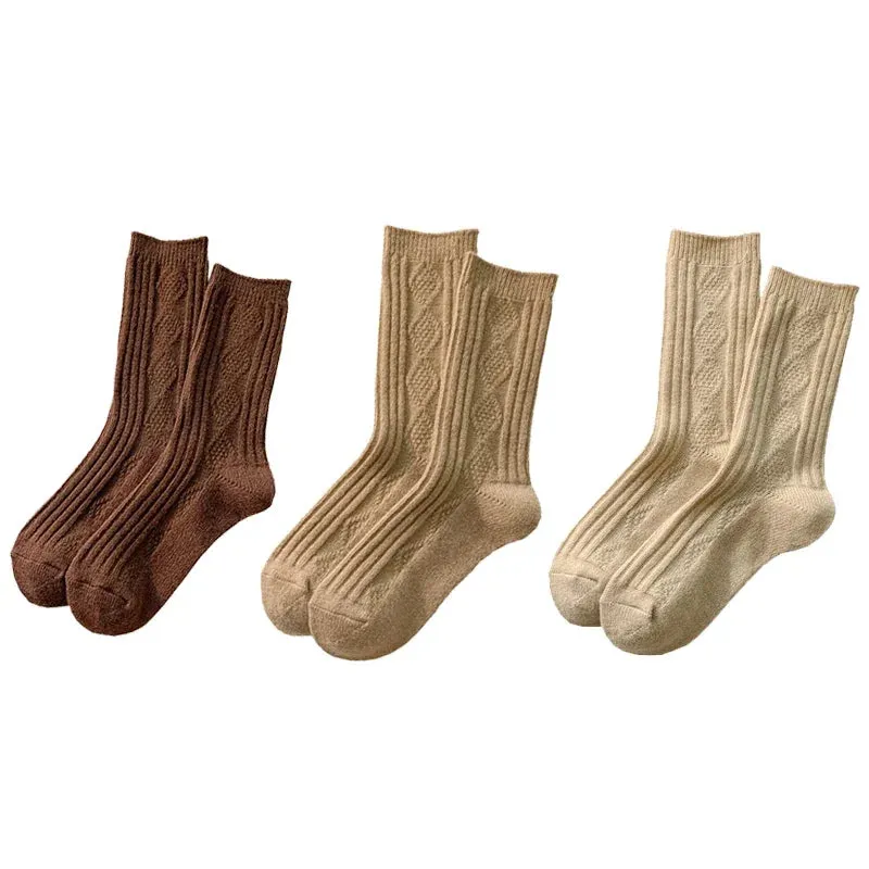 3 Pairs/Lot New Cashmere Wool Socks Women's Winter