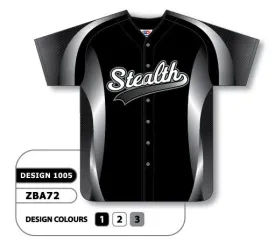 Athletic Knit Custom Sublimated Full Button Baseball Jersey Design 1005