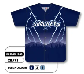 Athletic Knit Custom Sublimated Full Button Baseball Jersey Design 1008