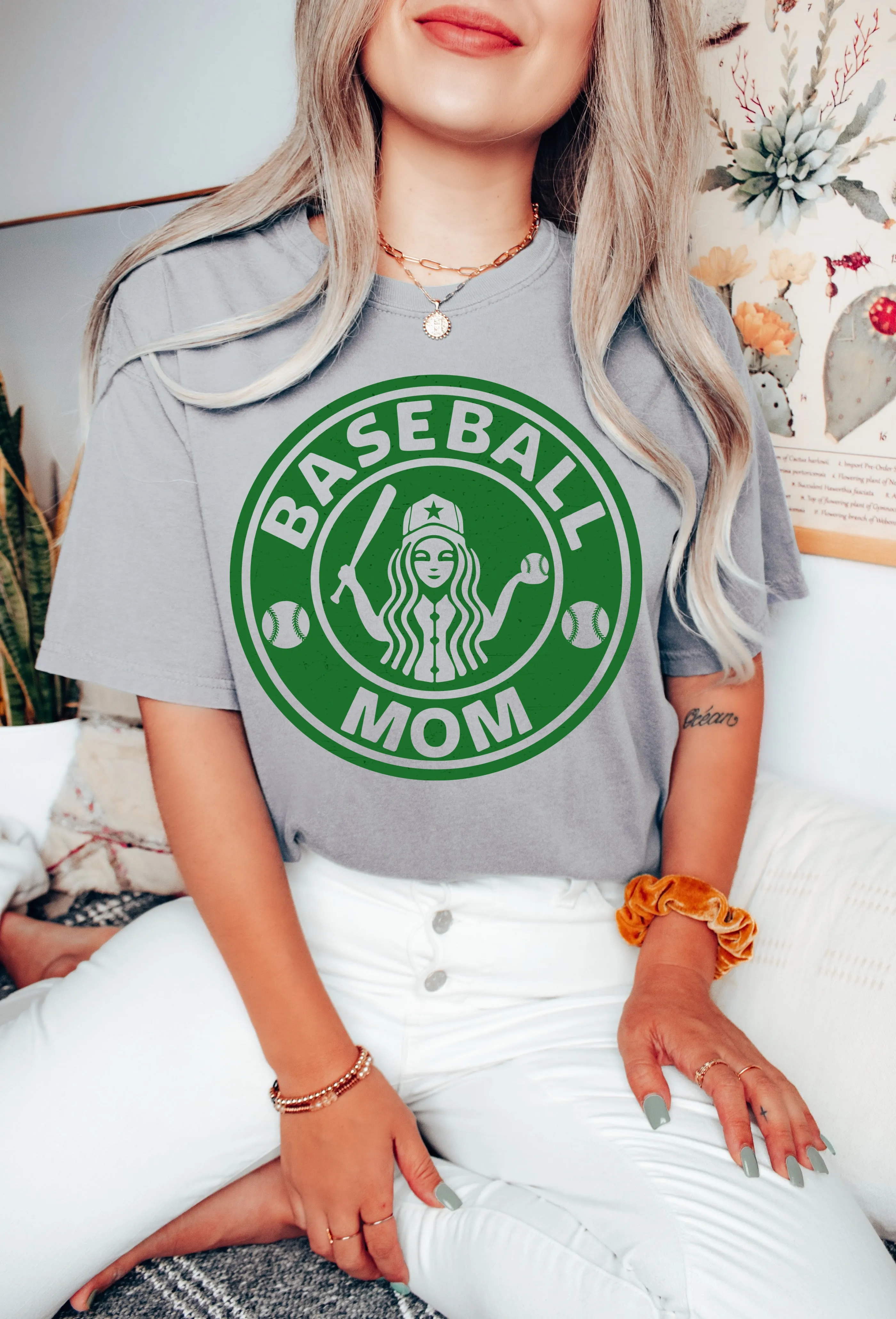 Bella Canvas or Comfort Colors Baseball Coffee Mom Tee/ Quality Retro Tee / Multiple Colors