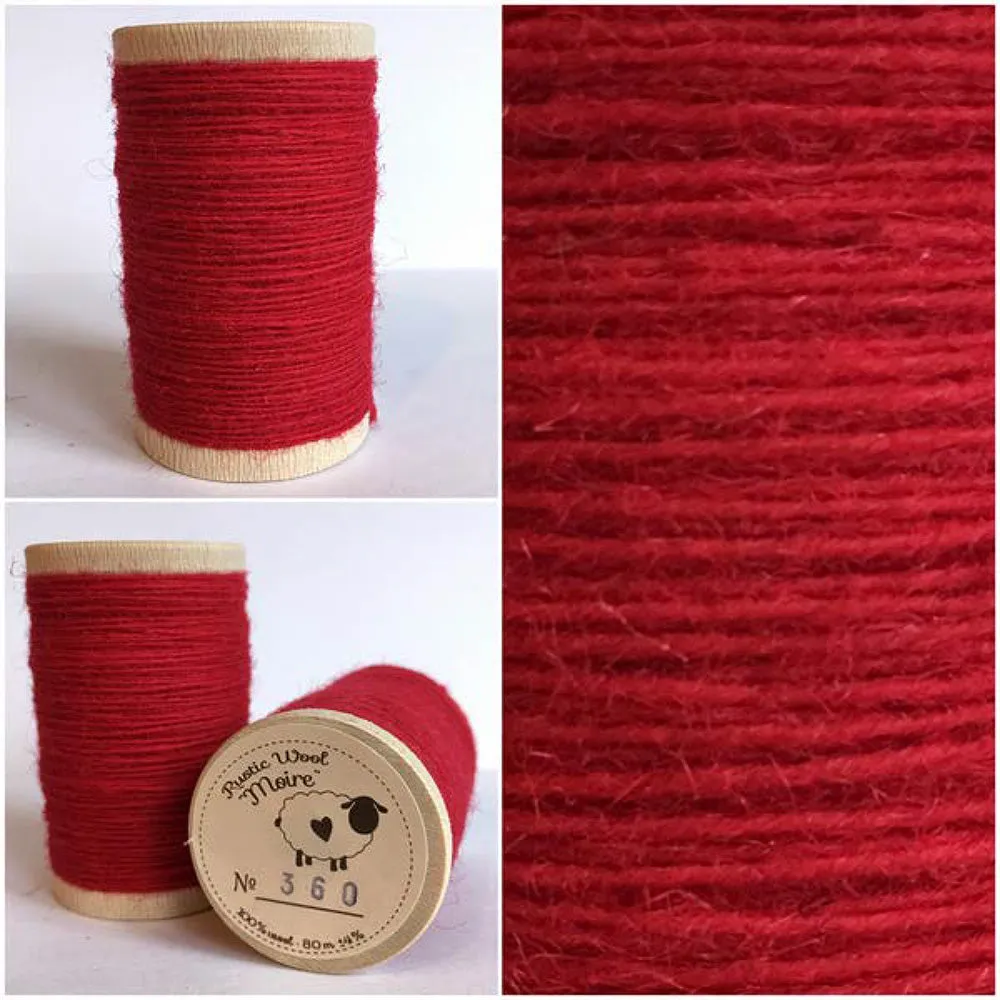 BRIGHT RED Hand Dyed HALF YARD Wool Fabric for Wool Applique and Rug Hooking