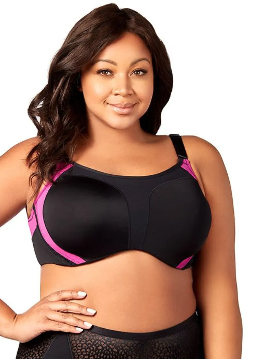 Elila Microfiber Underwire Sports Bra, Black Fuchsia | Black Fuchsia Elila Sports Bras