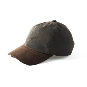 English Waxed Baseball Cap Olive by Failsworth