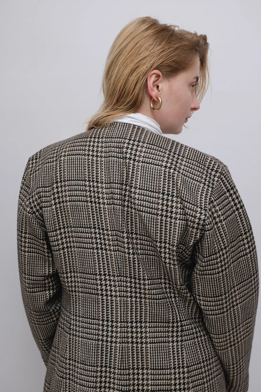 ESCADA VINTAGE TARTAN WOOL BLAZER