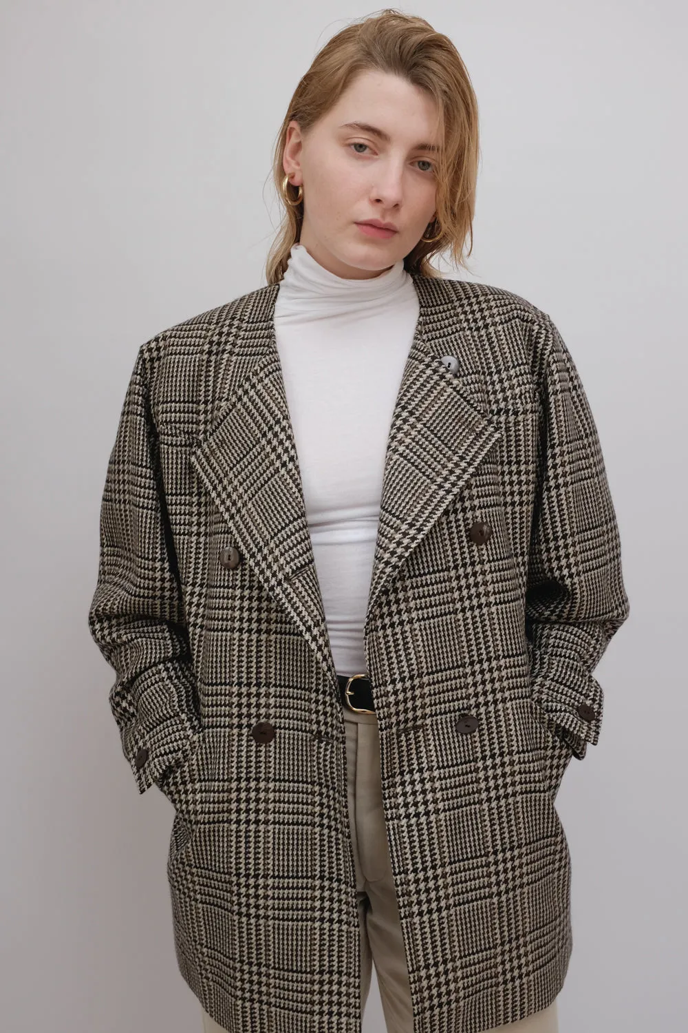 ESCADA VINTAGE TARTAN WOOL BLAZER