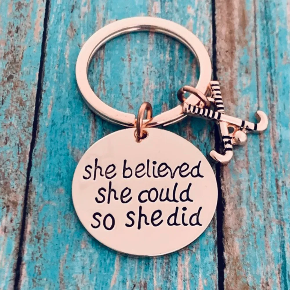 Field Hockey Keychain -She Believed She Could So She Did