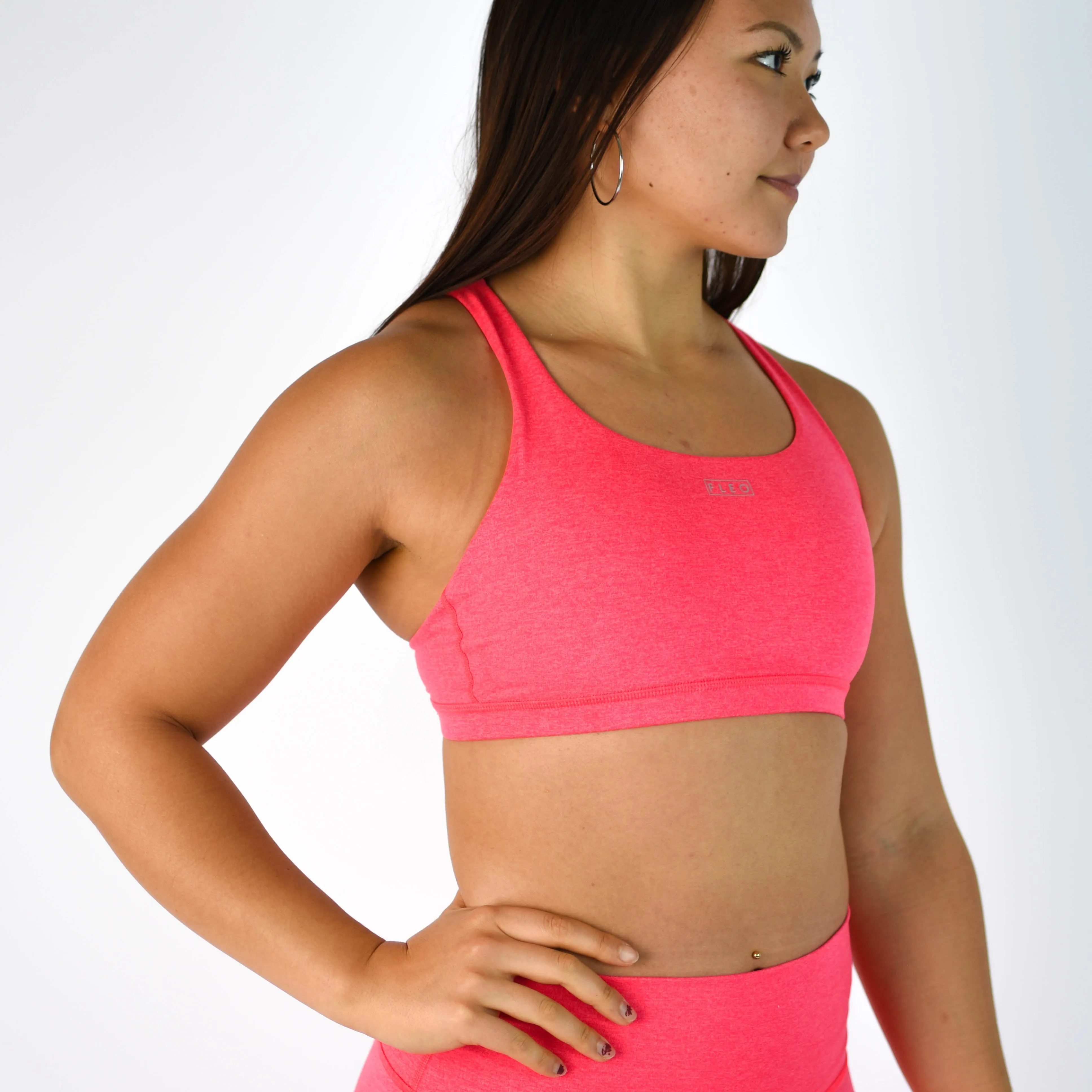 FLEO Isla Sports Bra - Heather Neon Punch