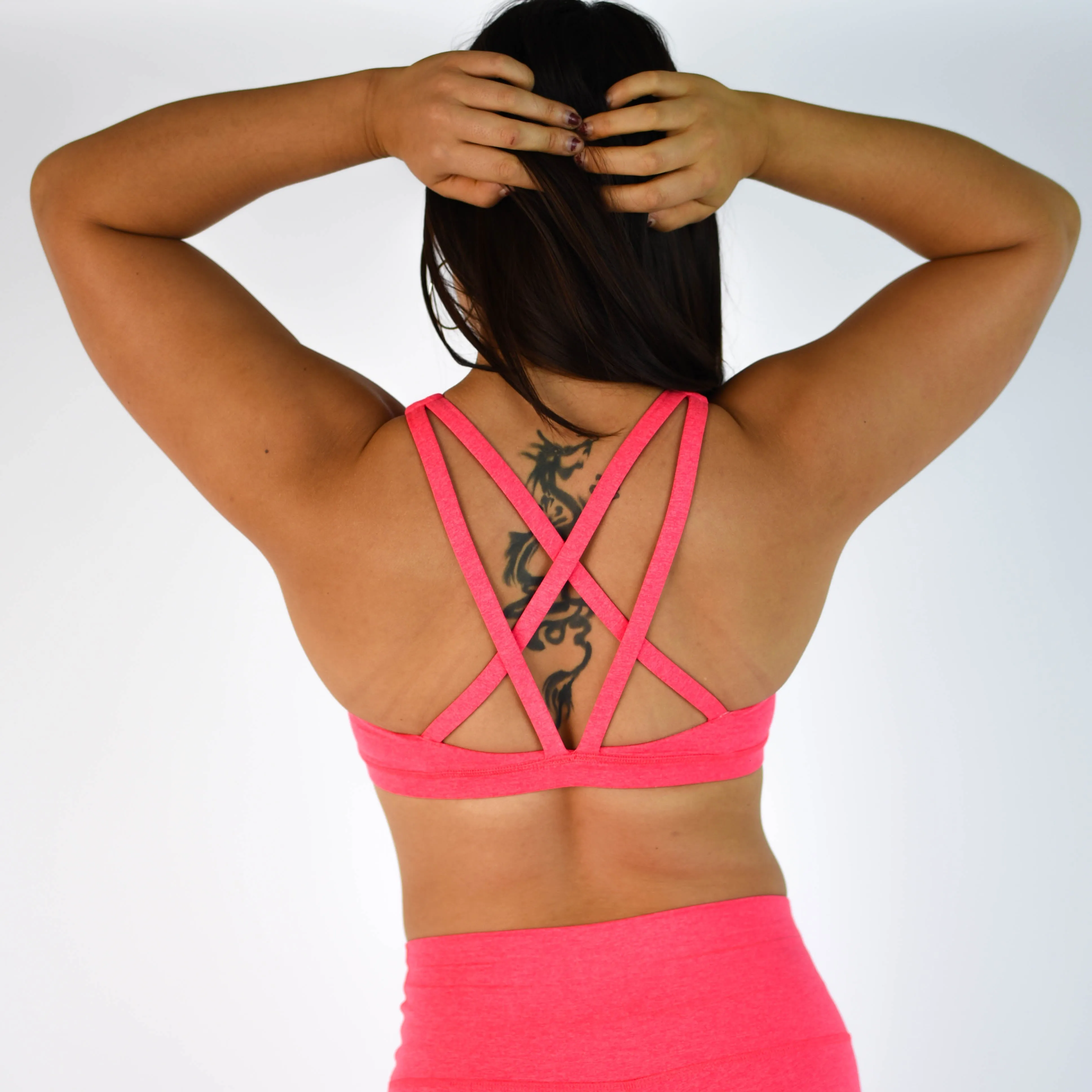 FLEO Isla Sports Bra - Heather Neon Punch