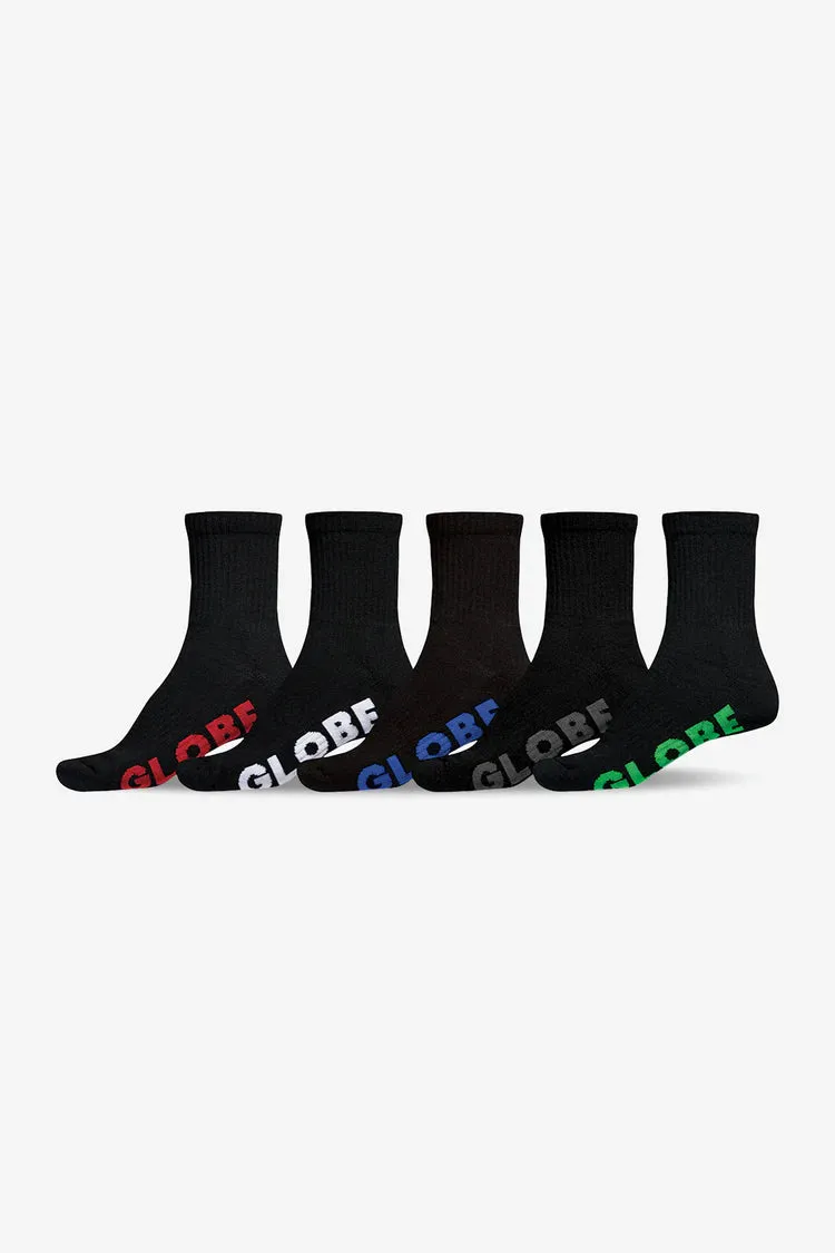 Globe School Socks - Crew 5 Pack