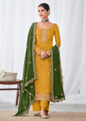 Good Looking Yellow Indian Party Wear Salwar Suit