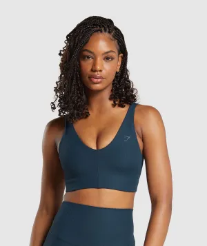 Gymshark Ribbed Sports Bra - Navy