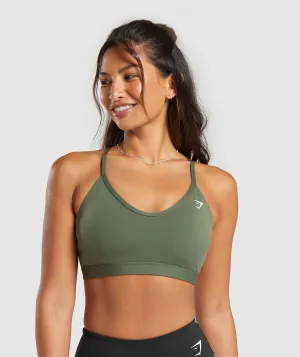 Gymshark V Neck Sports Bra - Core Olive