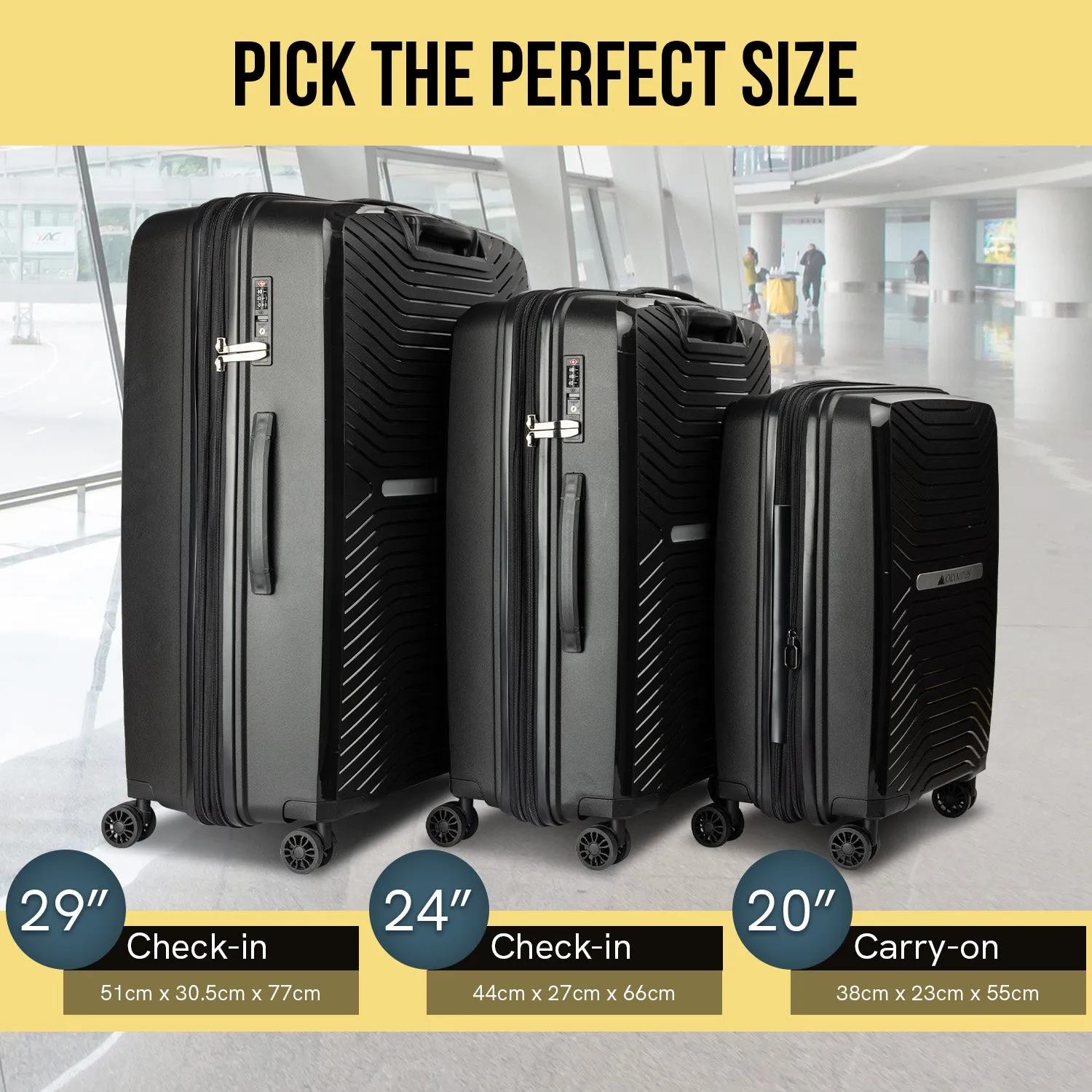 Lightweight 20in Hard Shell Suitcase, TSA Lock - Olympus Astra