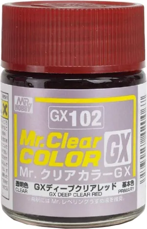 Mr. Hobby GX102 Mr. Clear Color GX Deep Clear Red Lacquer Paint 18ml