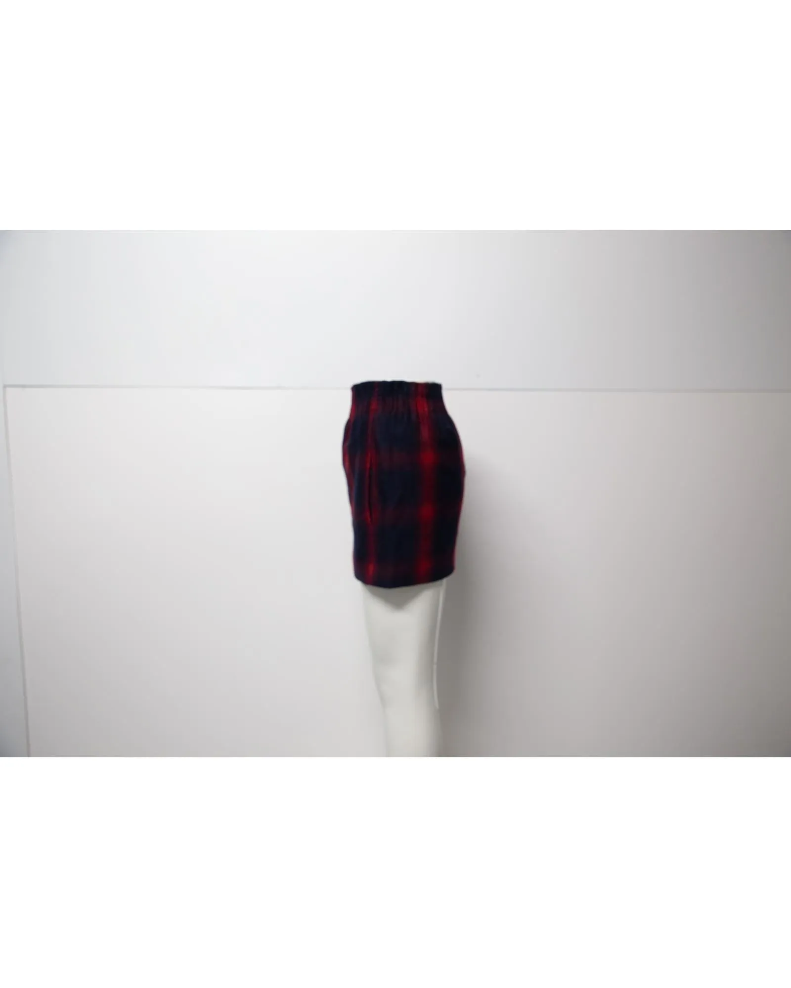 Multicolor Plaid Wool Mini Skirt by Maje