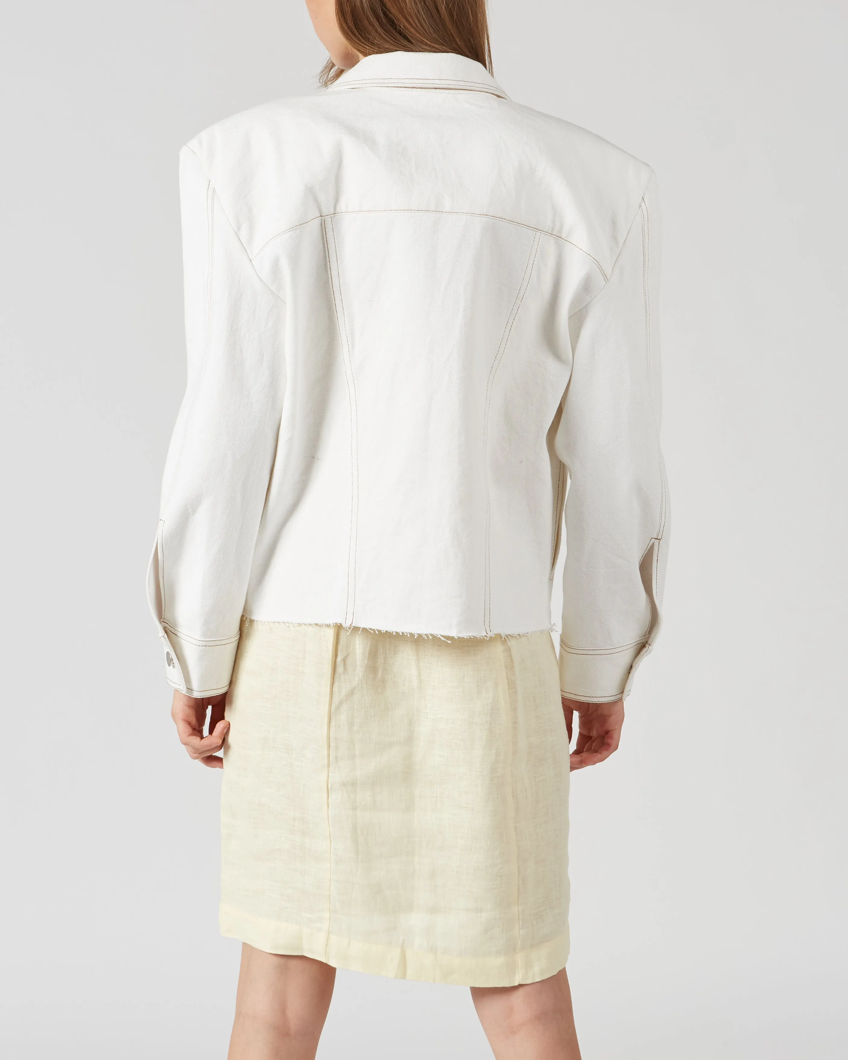 MUY SHIDA DENIM JACKET IN OFF-WHITE