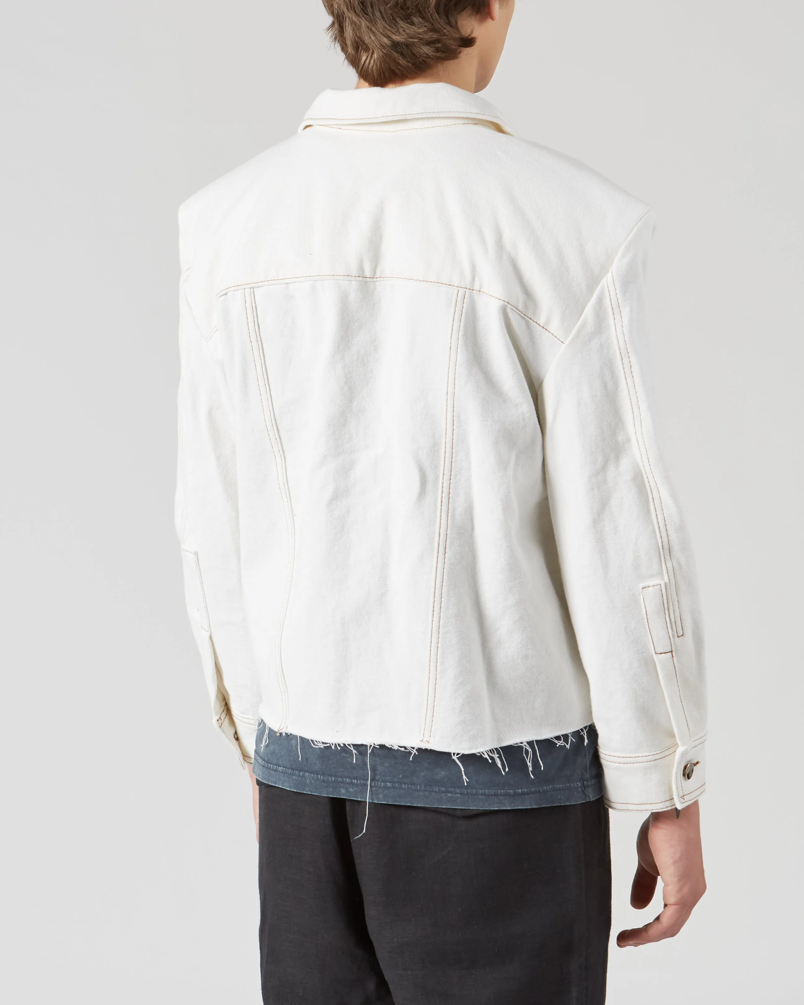 MUY SHIDA DENIM JACKET IN OFF-WHITE