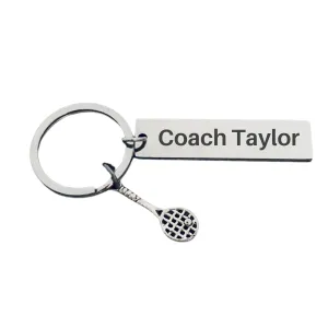 Personalized Tennis Coach Keychain