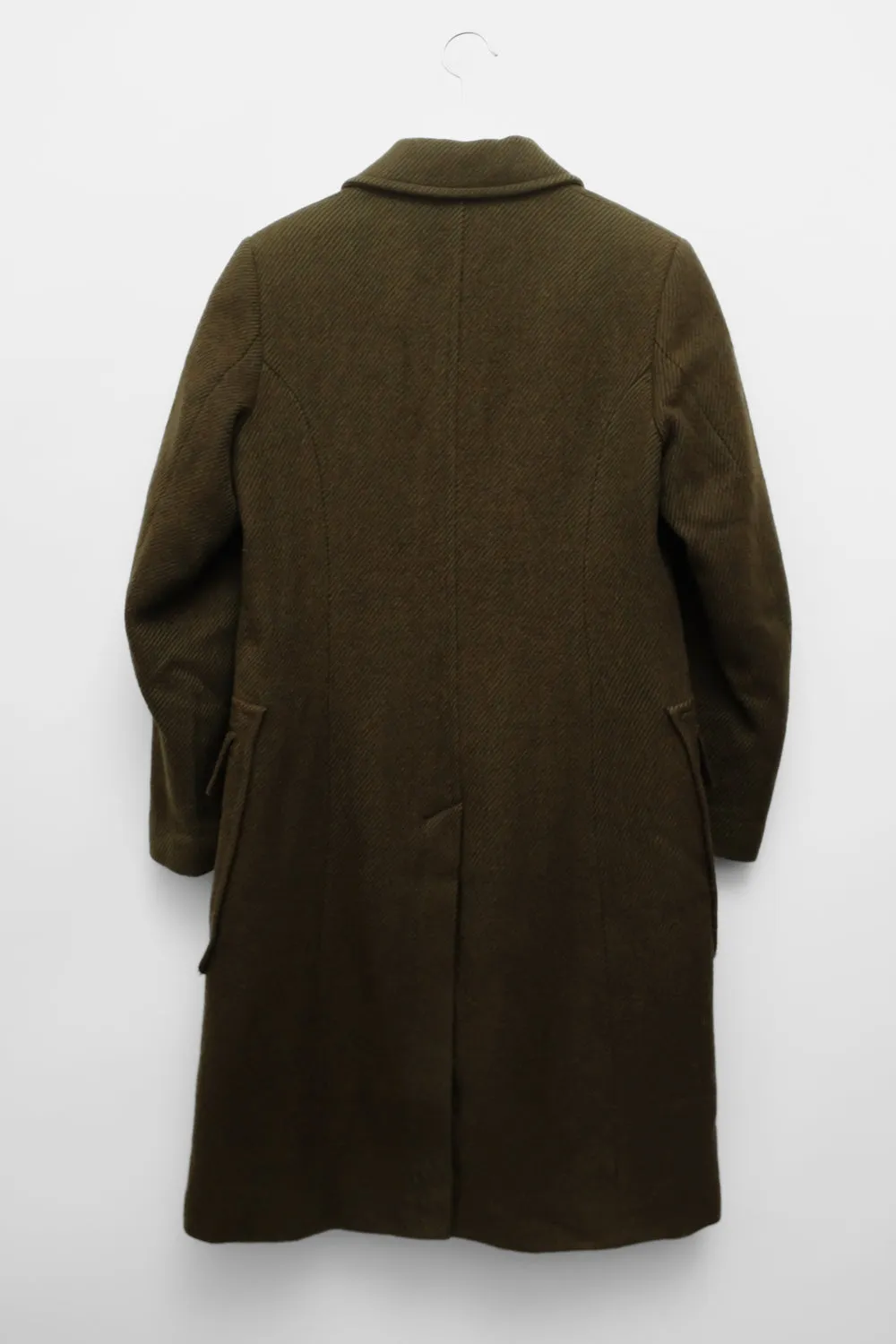 PURE WOOL VINTAGE GREEN BROWN COAT