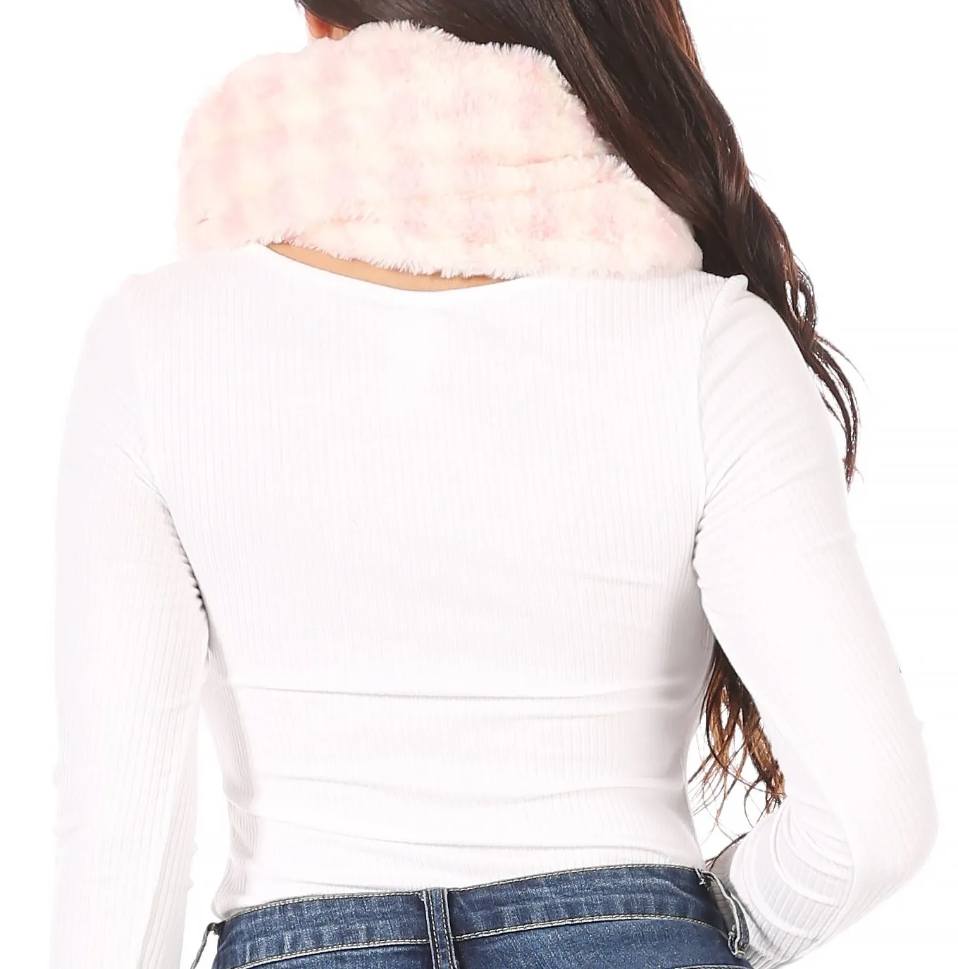 Sakkas Abir Soft Furry Reversible Short Twist Wrap Around Infinity Scarf