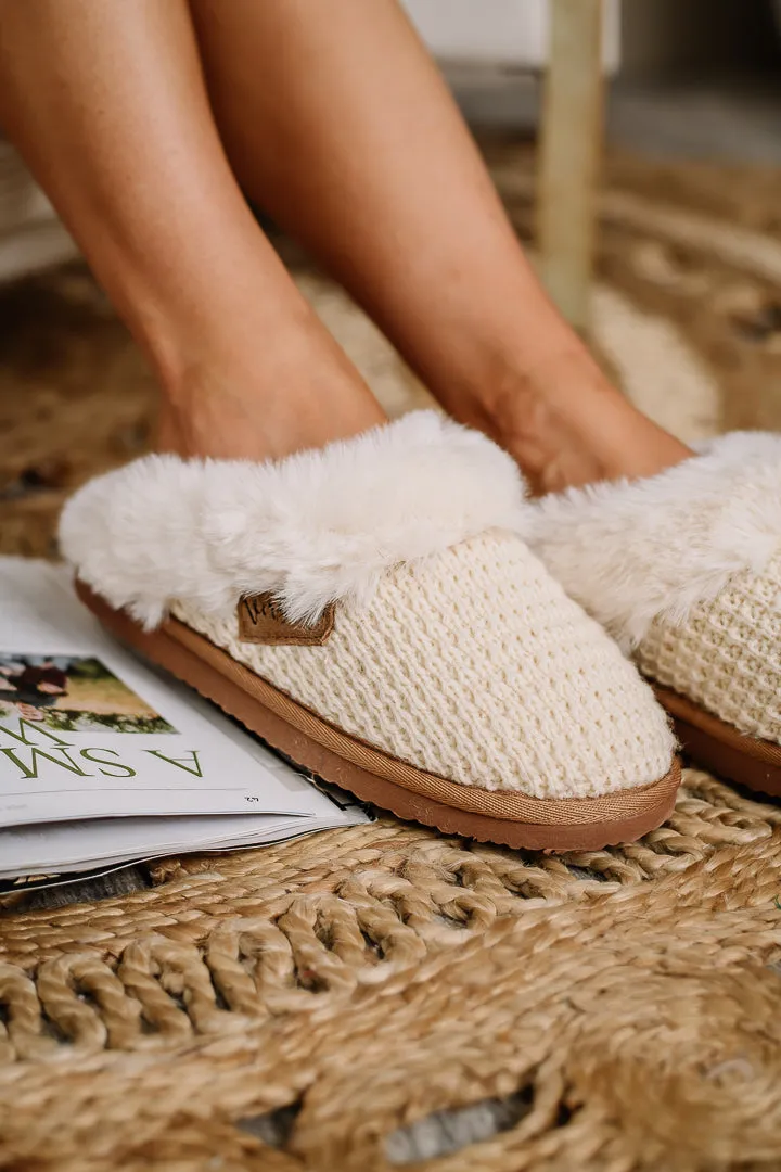 Sweater Slip On Knit Shoes | Cream