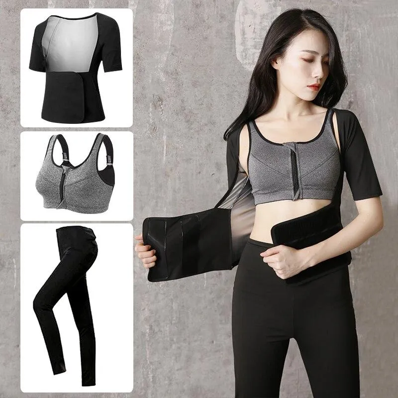 Yoga Set Sport Sweatshirt Workout Weight Loss Slim Sweating